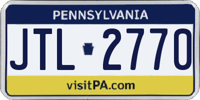 PA license plate JTL2770