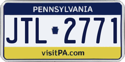 PA license plate JTL2771