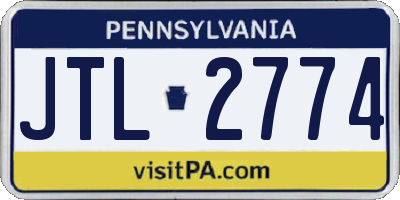 PA license plate JTL2774