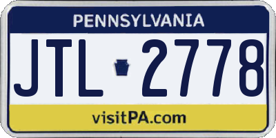PA license plate JTL2778