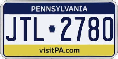 PA license plate JTL2780