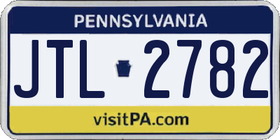 PA license plate JTL2782
