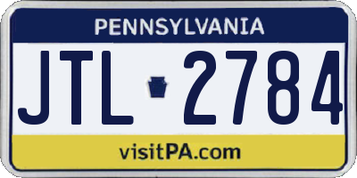 PA license plate JTL2784