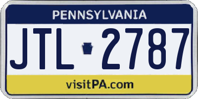PA license plate JTL2787