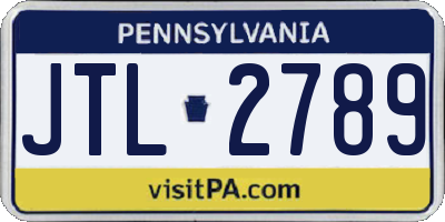 PA license plate JTL2789