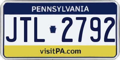 PA license plate JTL2792