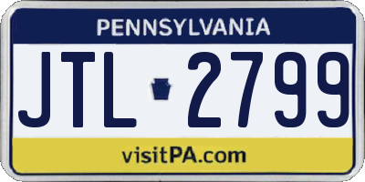 PA license plate JTL2799
