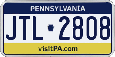 PA license plate JTL2808