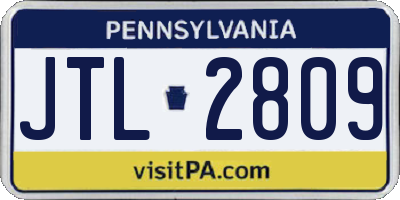 PA license plate JTL2809