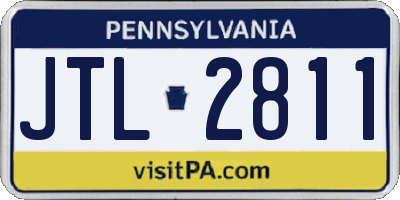 PA license plate JTL2811