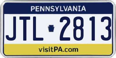 PA license plate JTL2813