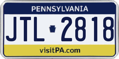 PA license plate JTL2818