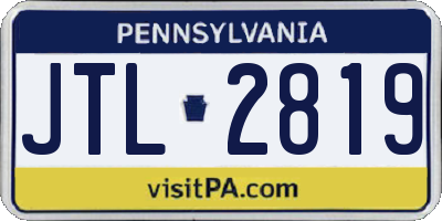 PA license plate JTL2819