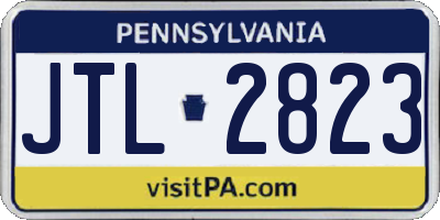 PA license plate JTL2823