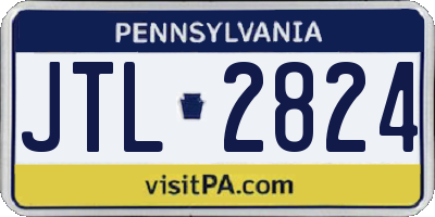 PA license plate JTL2824