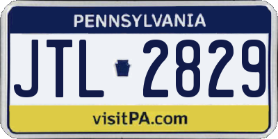 PA license plate JTL2829