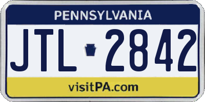 PA license plate JTL2842