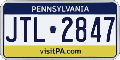 PA license plate JTL2847