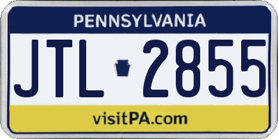 PA license plate JTL2855