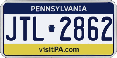 PA license plate JTL2862