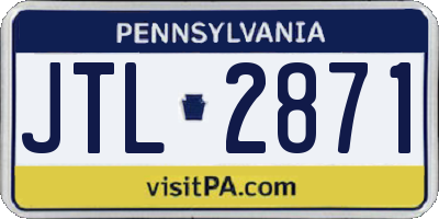 PA license plate JTL2871