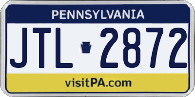 PA license plate JTL2872