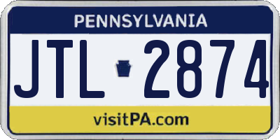 PA license plate JTL2874