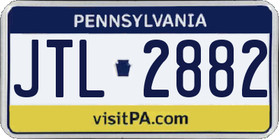PA license plate JTL2882