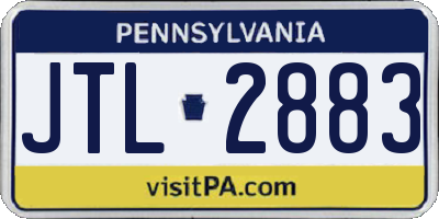 PA license plate JTL2883