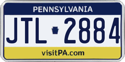 PA license plate JTL2884