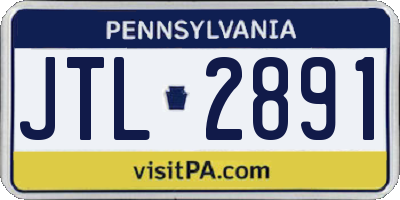 PA license plate JTL2891