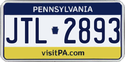 PA license plate JTL2893