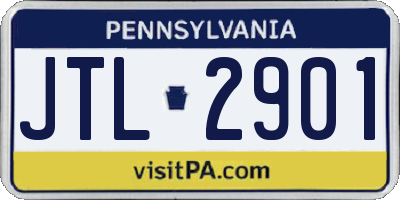 PA license plate JTL2901