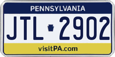 PA license plate JTL2902