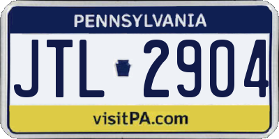 PA license plate JTL2904