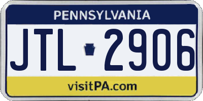 PA license plate JTL2906