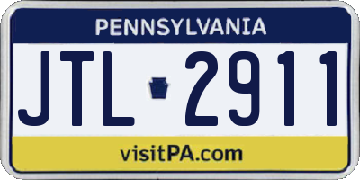 PA license plate JTL2911