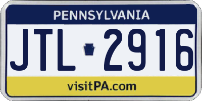 PA license plate JTL2916