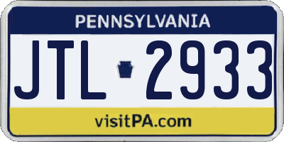 PA license plate JTL2933