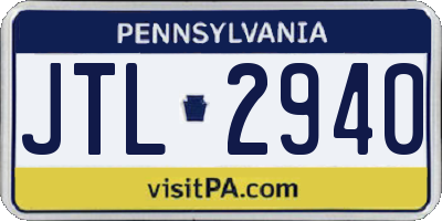 PA license plate JTL2940