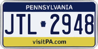 PA license plate JTL2948