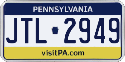 PA license plate JTL2949