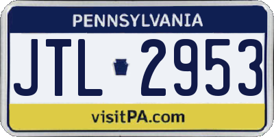 PA license plate JTL2953