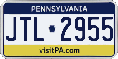 PA license plate JTL2955
