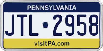PA license plate JTL2958
