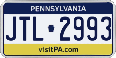 PA license plate JTL2993