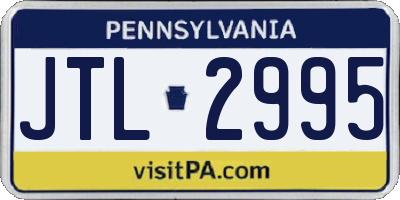 PA license plate JTL2995