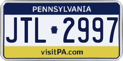 PA license plate JTL2997