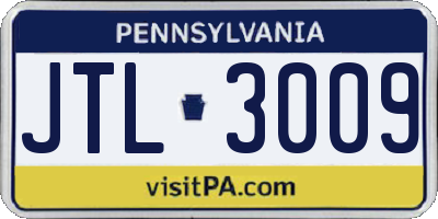 PA license plate JTL3009