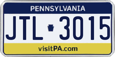 PA license plate JTL3015